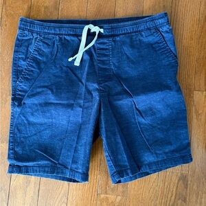 Men’s Pull-On Blue Cotton Dock Shorts